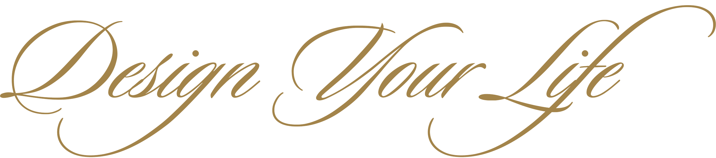 Elegant script text that reads 'Design Your Life' in gold color.