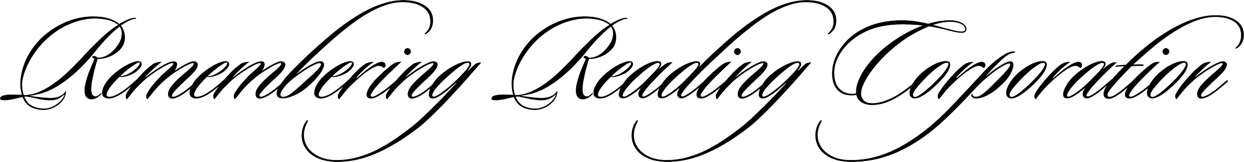 Text that says "Remembering Reading Corporation" in cursive font.