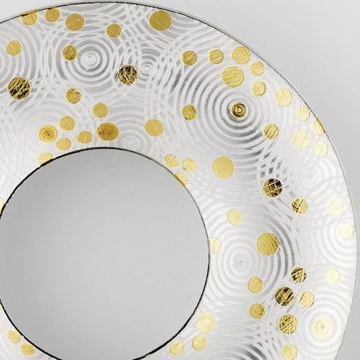 Close-up of Surface of Water brooch showing rippled texture and subtle gold detailing