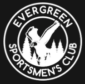 Logo of Evergreen Sportsmen's Club featuring a silhouette of a person holding a rifle against a forest background