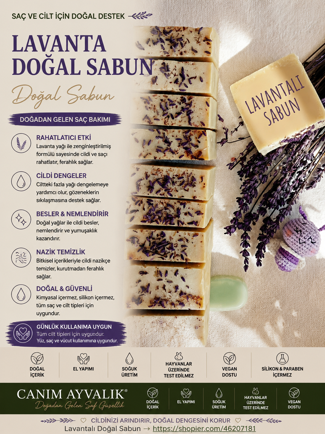lavanta  yağı ve lavanta suyu ile hazırlanan el yapımı aromaterapi sabunu – Canım Ayvalık