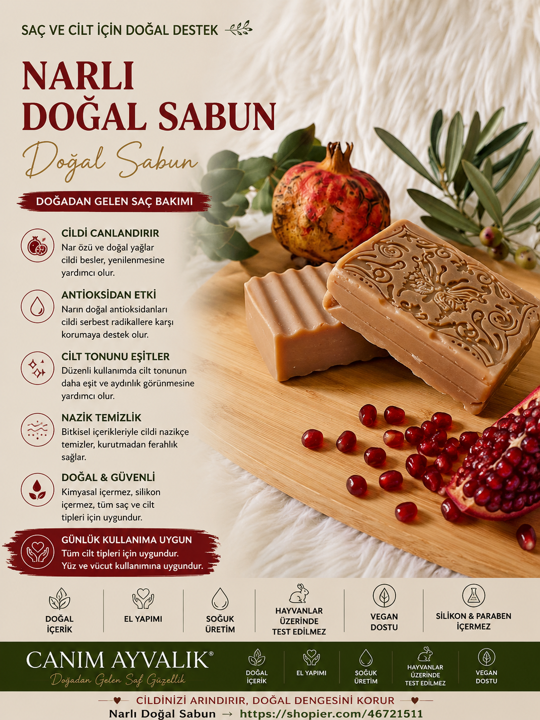 Nar suyu ile hazırlanan el yapımı aromaterapi sabunu – Canım Ayvalık