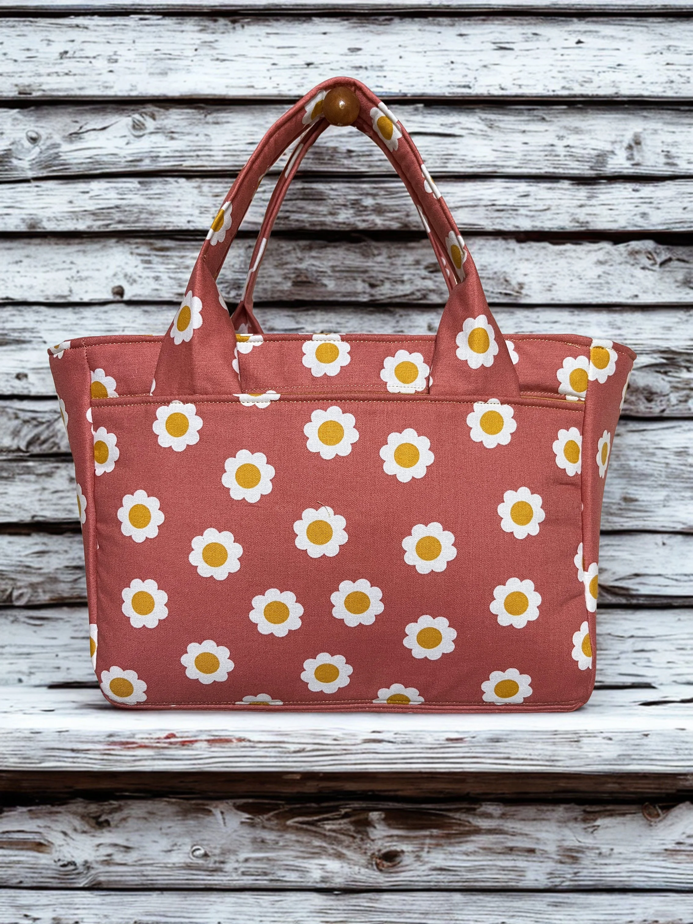 Dusty Rose and Daisy Bible Bag