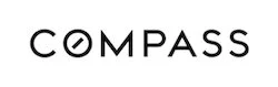 The word 'COMPASS' with a stylized 'O' resembling a compass arrow. Compass real estate logo