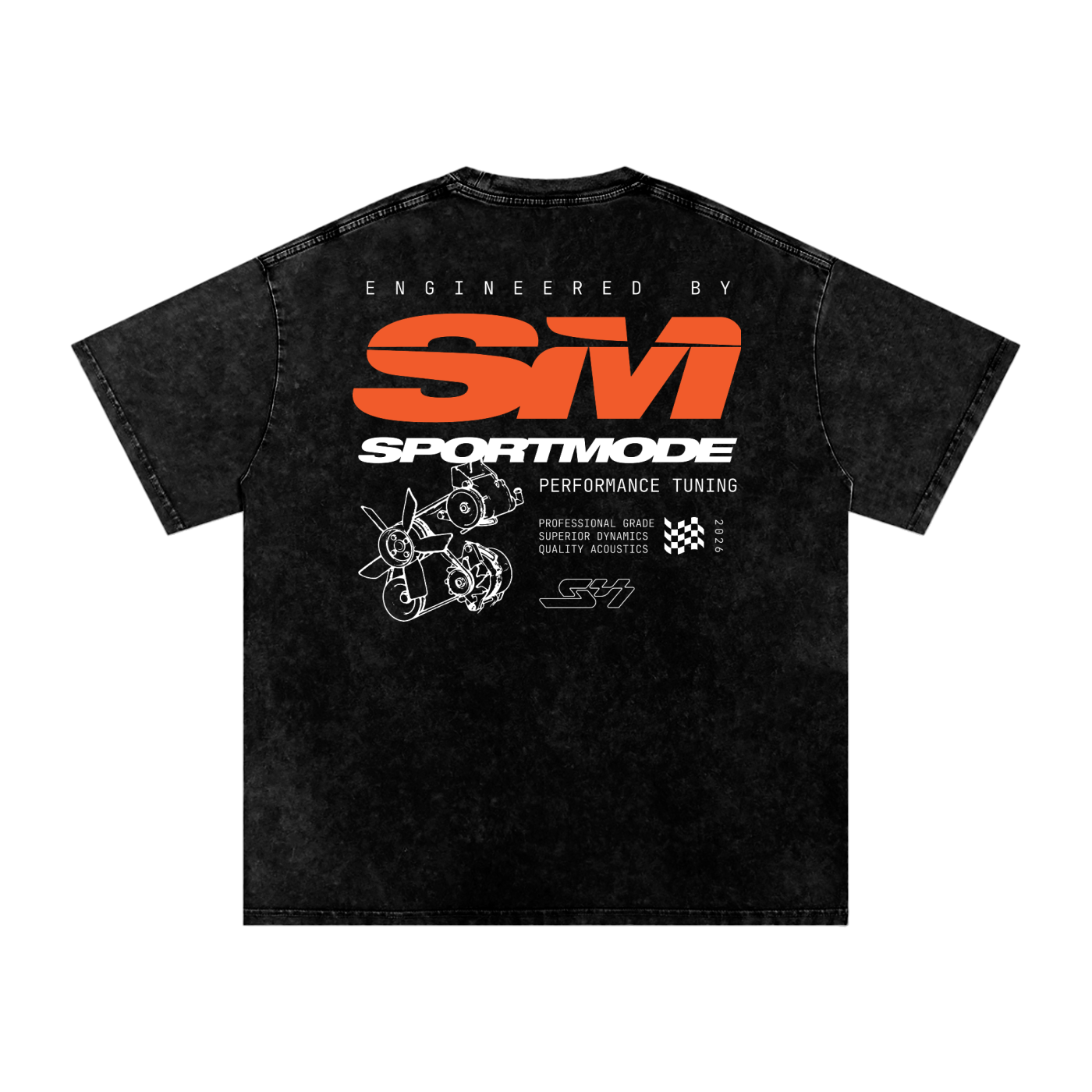 SPORTMODE Tuning T-Shirt - Washed Black