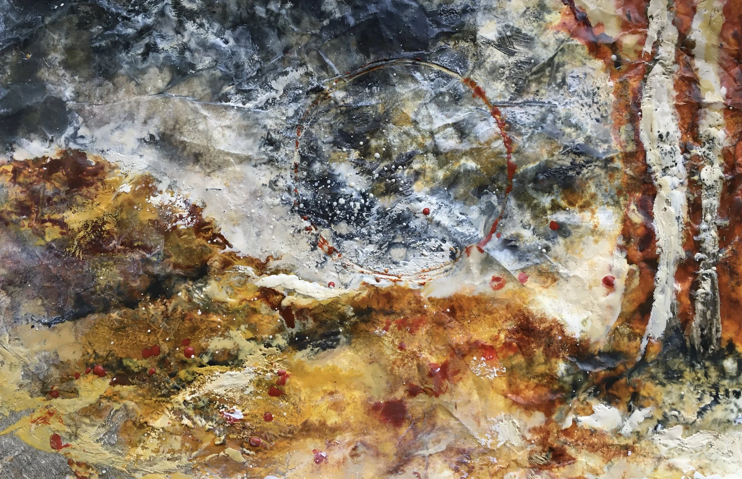 Windswept
 Encaustic Wax on Paper (5.5x13 framed to 13x16)
 $275