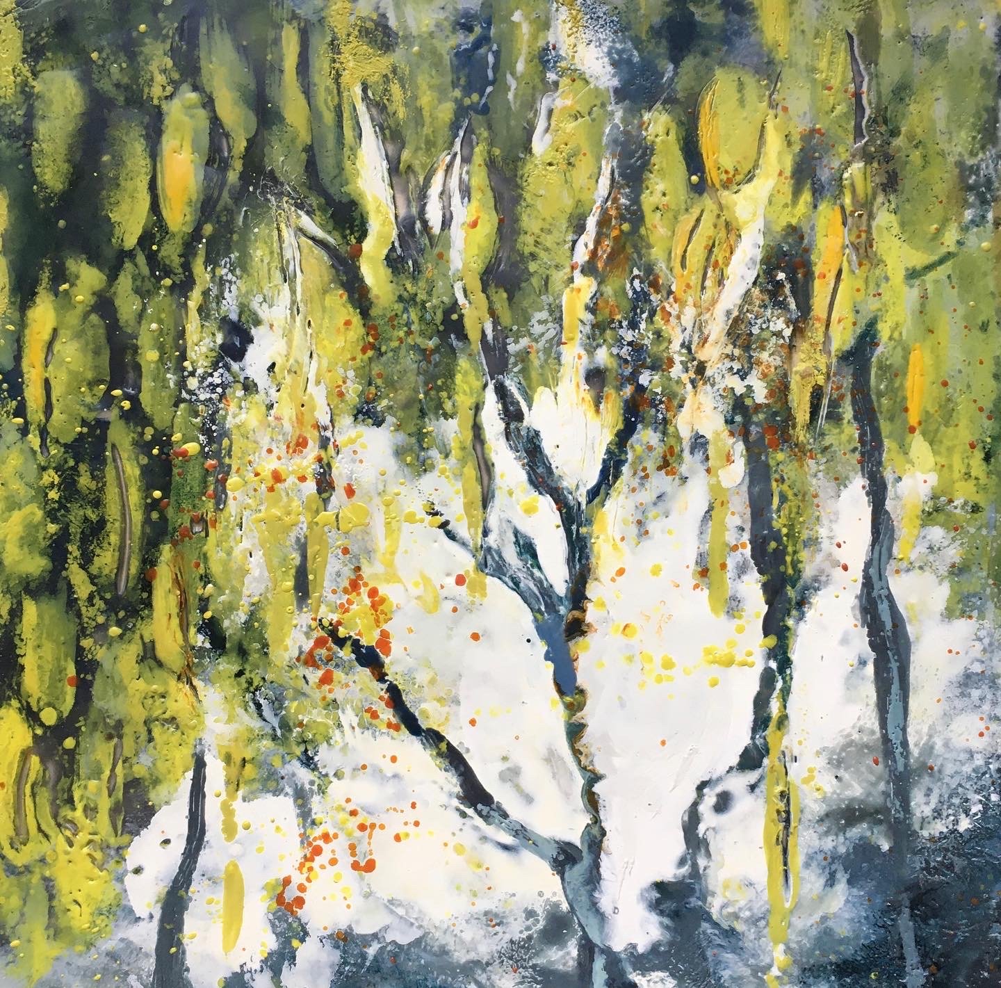 Spring Canopy
 Encaustic Wax (8x8)
 $295