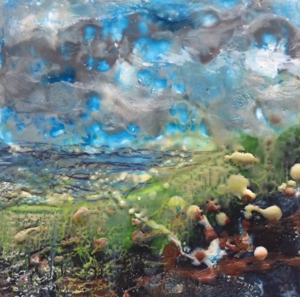 Weatherscape
 Encaustic Wax (6x6)
 $175