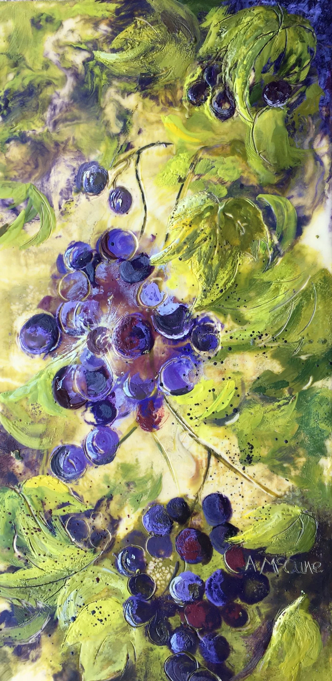 Finger Lakes Grapes
 Encaustic Wax (10x20)
 $400