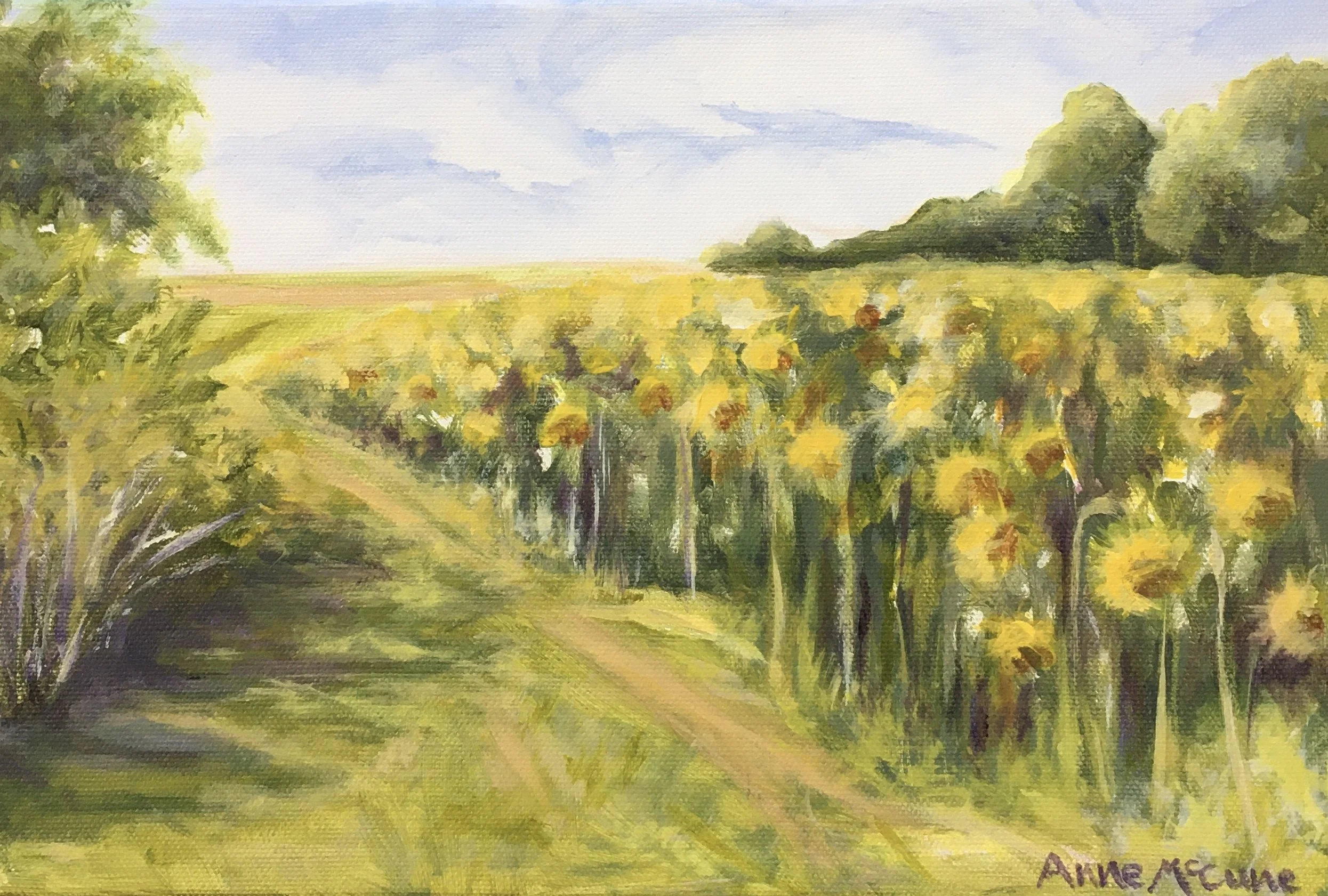Sunflower Farm  Acrylic (9x12)  $275