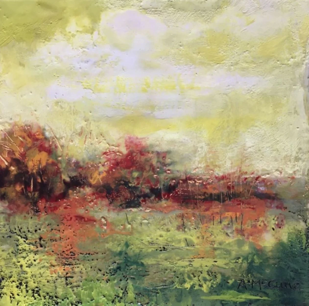 Beyond the Trees
 Encaustic Wax (8x8)
 $295
