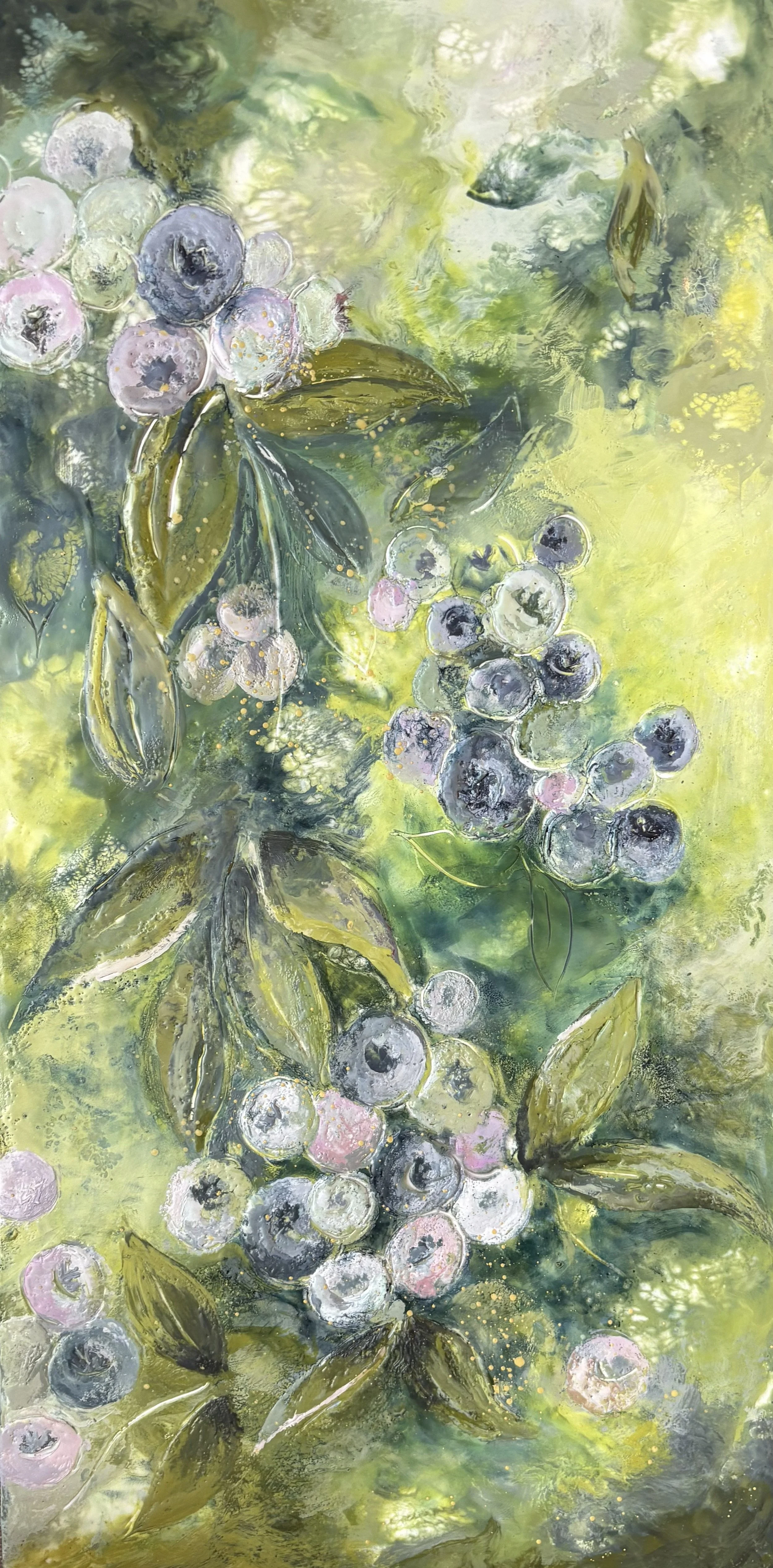 Blueberries Waiting to Ripen
 Encaustic Wax (10x20)
 $400