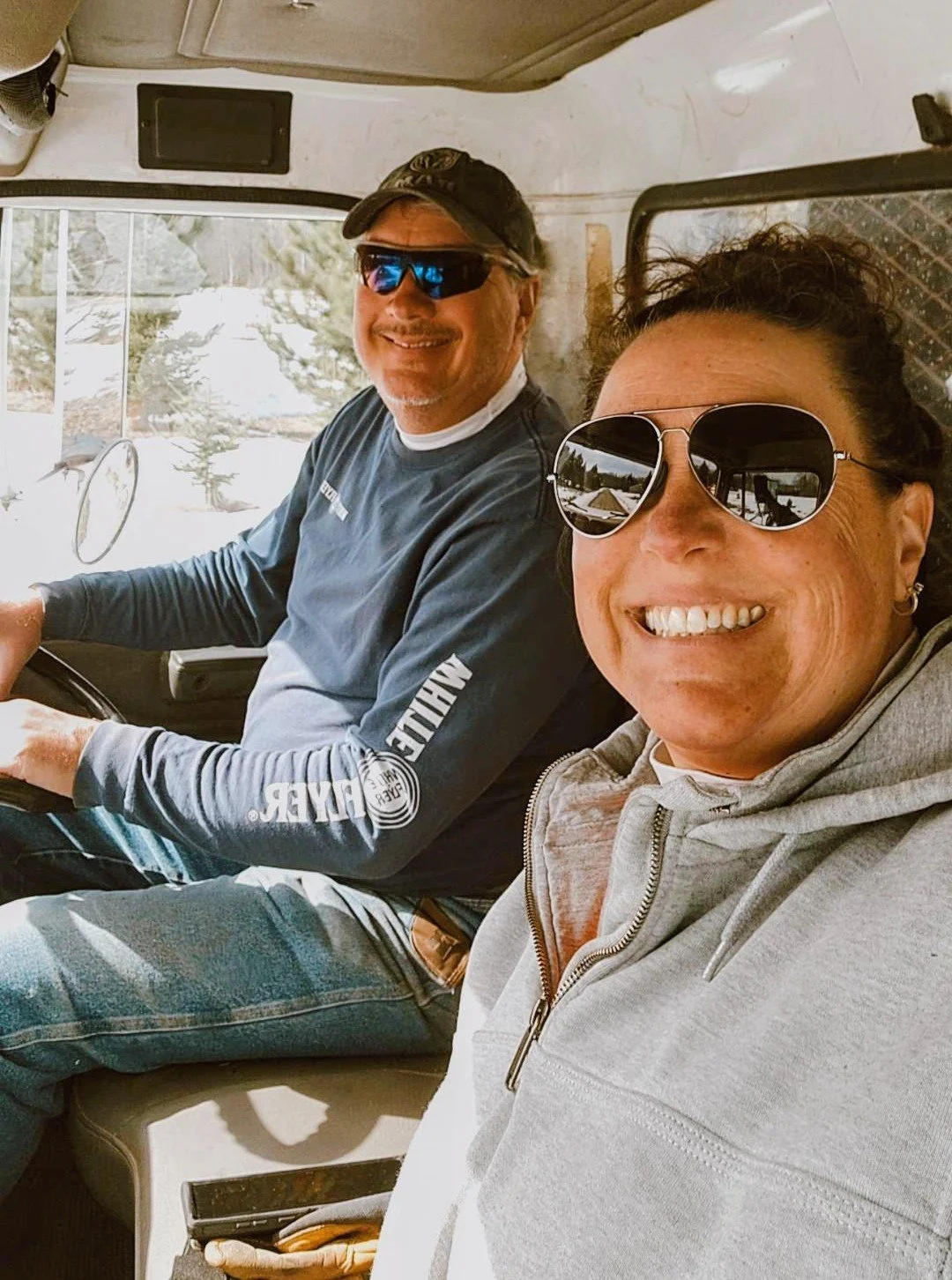 Tom and Amanda in sap truck
