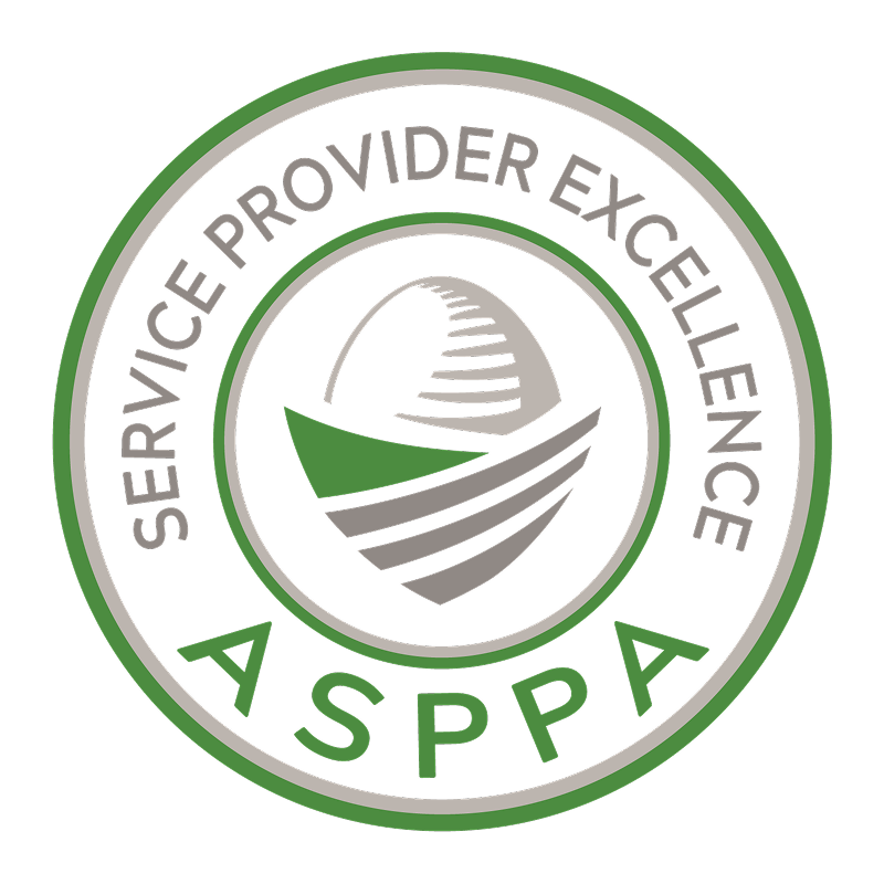 ASPPA Logo: A circular badge with the words 'Service Provider Excellence'