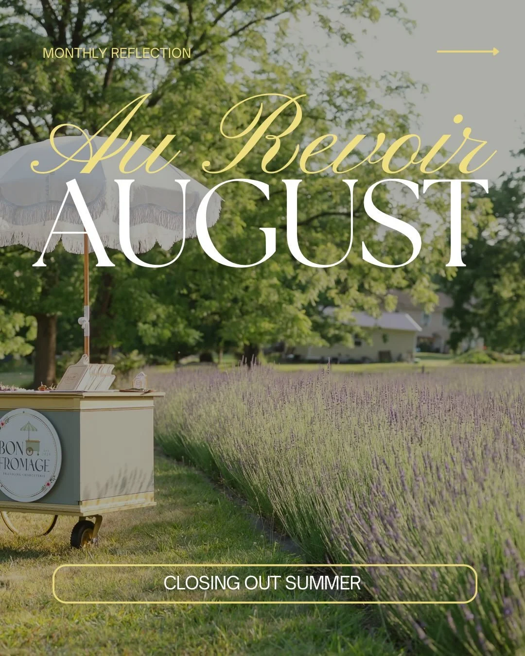 Au revoir, August 🤎

A slower pace, a good rhythm and plenty happening behind the scenes. Feeling proud of what we accomplished this month and ready for a very full fall ahead.

Bring on September. 🍂🥂

 #TravelingCharcuterieCart #PhillyEvents #Pen
