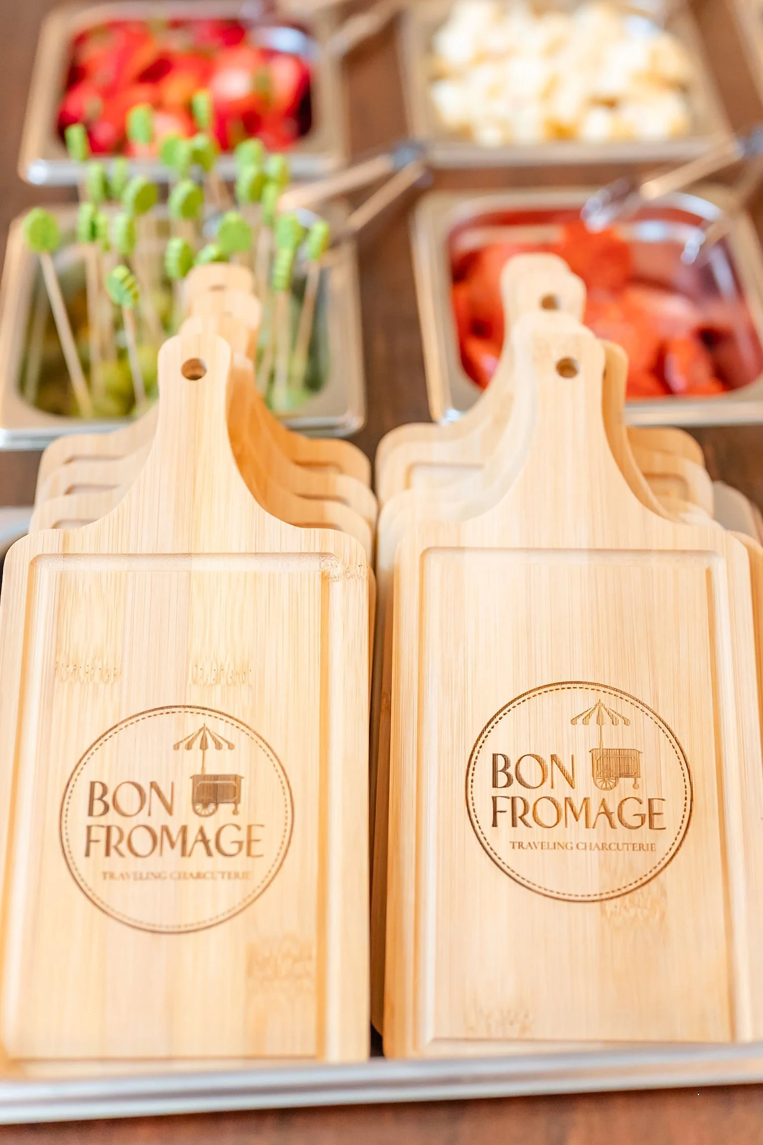 Charcuterie cart at corporate networking event