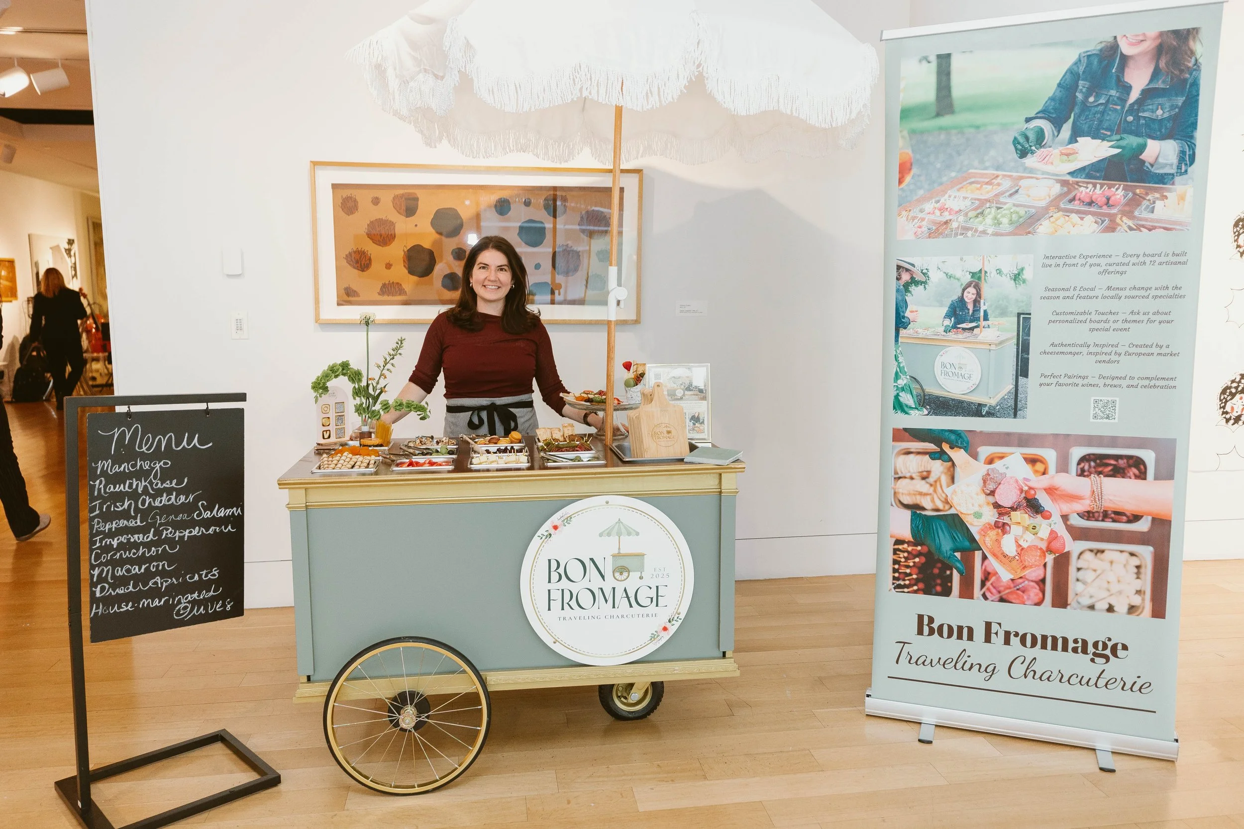 Charcuterie cart at wedding in Pennsylvania