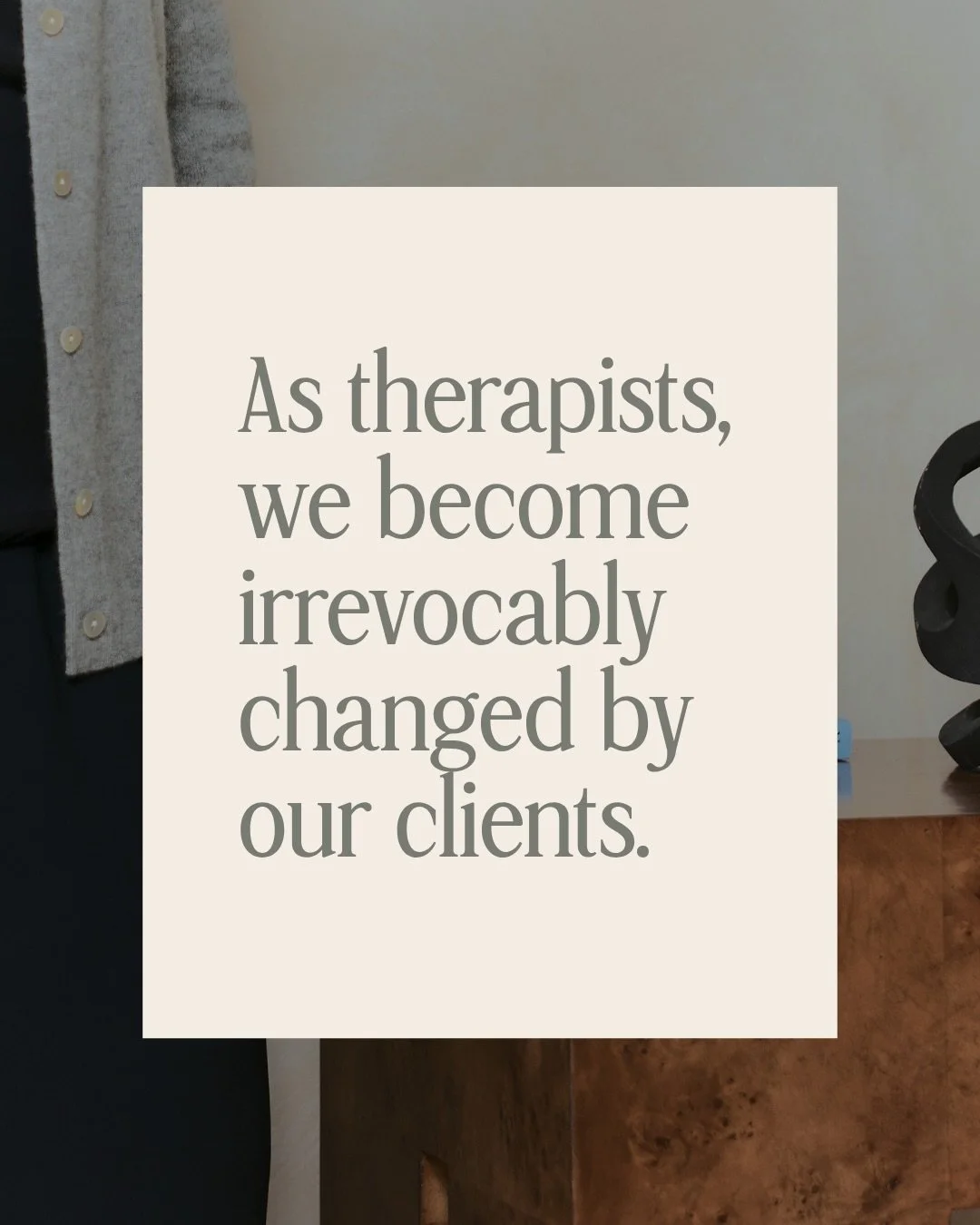 Which is why I work with therapists just like you to explore the patterns that reinforce over-functioning, numbness, disconnection, and appearing &ldquo;fine&rdquo;.

Because therapists deserve more than survival, but you were never meant to hold eve