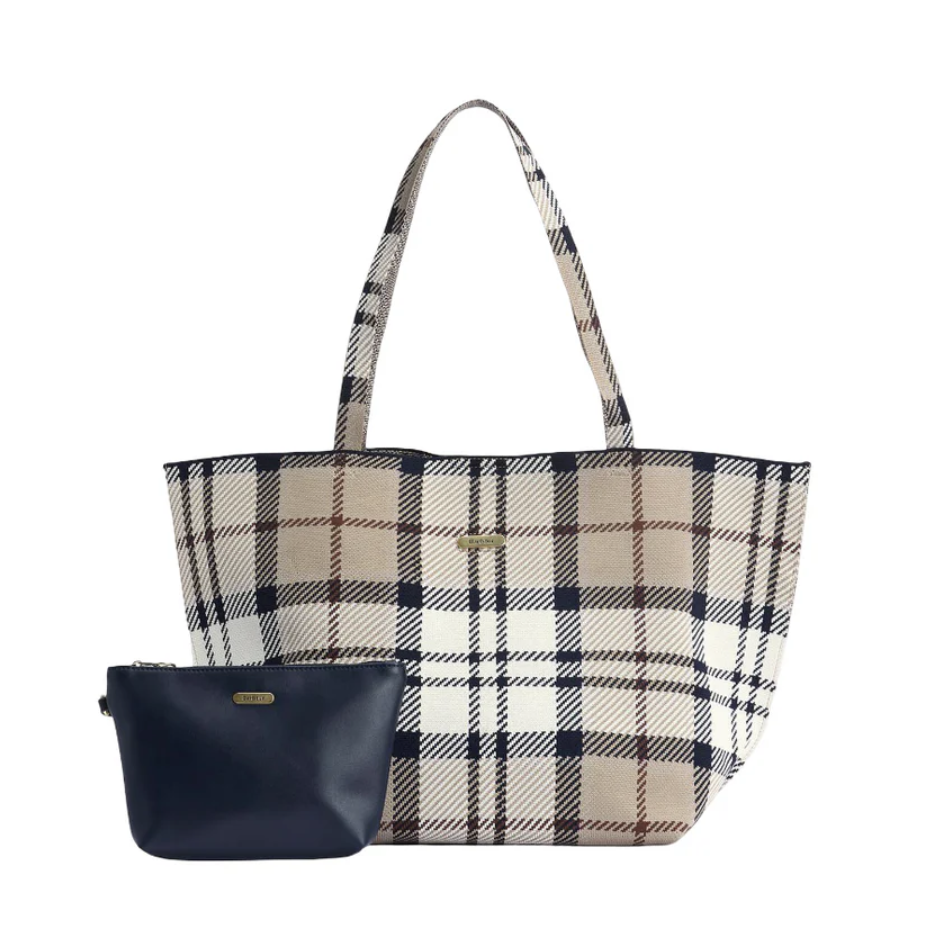 BARBOUR Layla Tartan Large Tote Handbag, estimated value $200