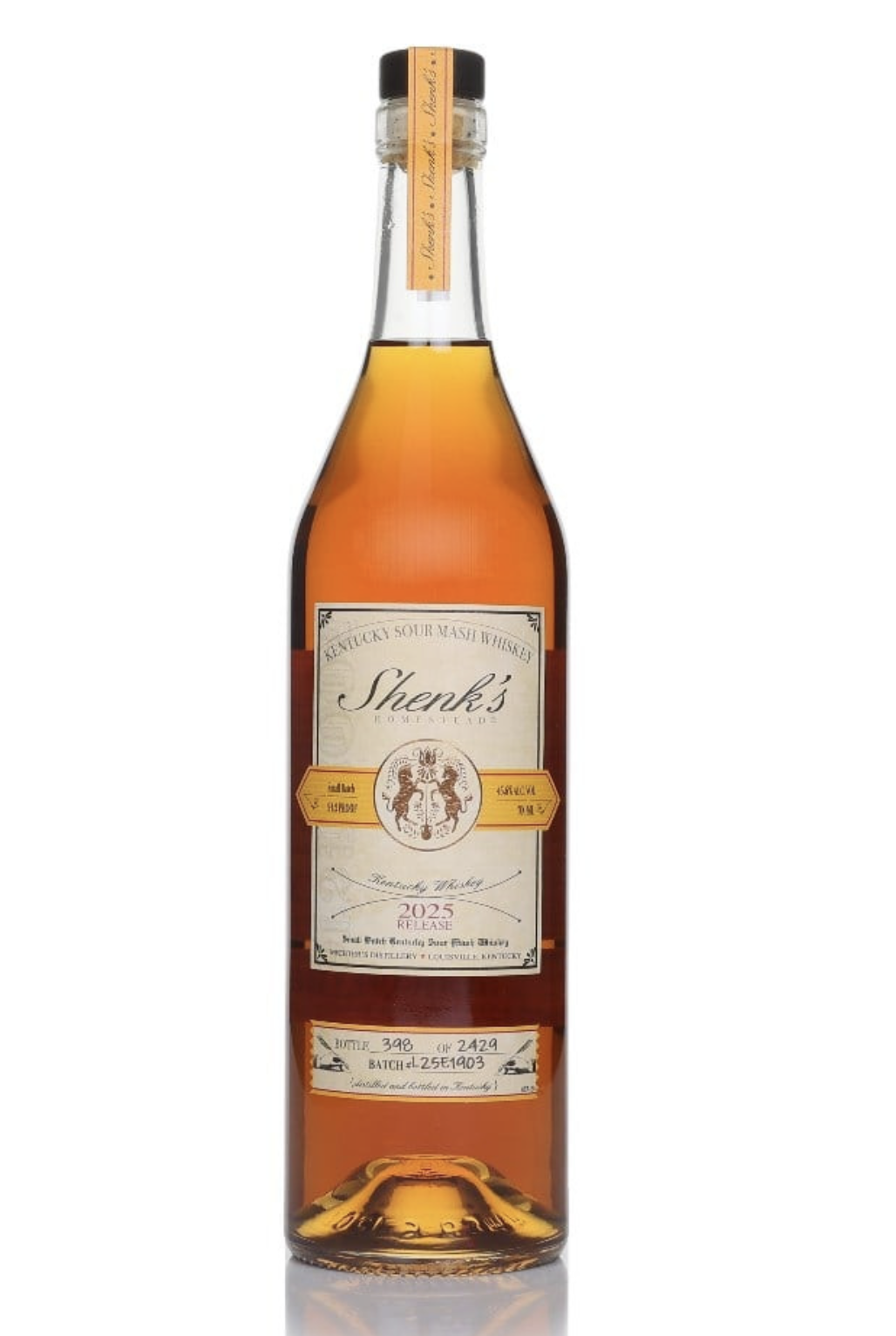 Shenk's Homestead Small Batch 2025 Release Kentucky Sour Mash Whiskey, estimated value $150