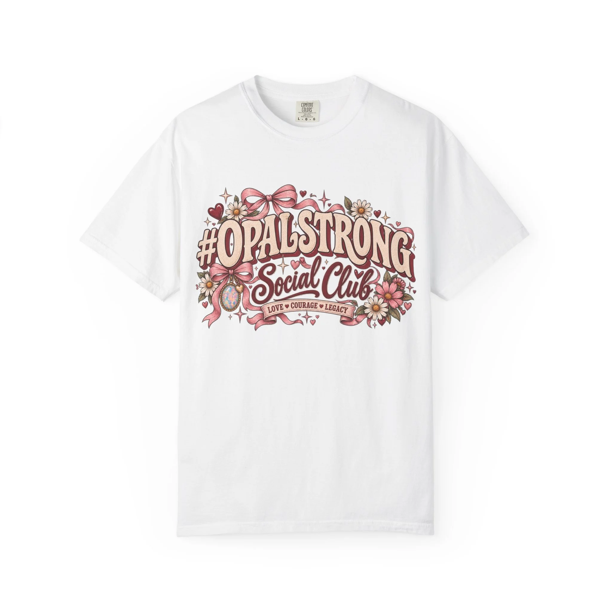  A soft, garment-dyed tee that feels lived-in from the first wear. The relaxed silhouette and heavyweight cotton hold the retro floral-and-script design with a gentle drape, while the tubular knit and double-needle seams make it sturdy enough for reg