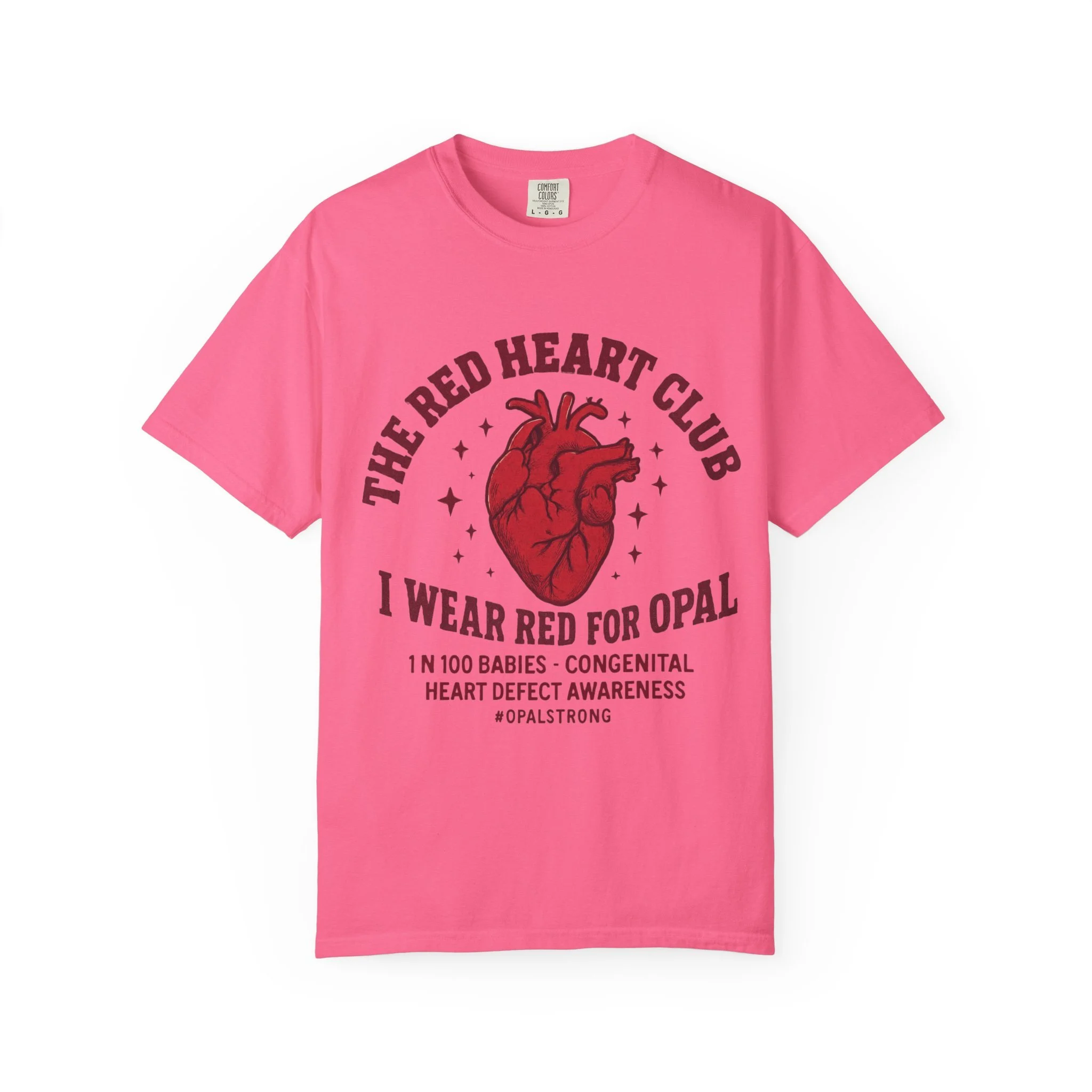 A soft, garment-dyed tee made to carry a message. This relaxed-fit shirt feels lived-in from the first wear — the heavier 6.1 oz cotton and garment-dyed finish give it a gentle weight and a vintage-soft hand. The front features a bold anatomical hear