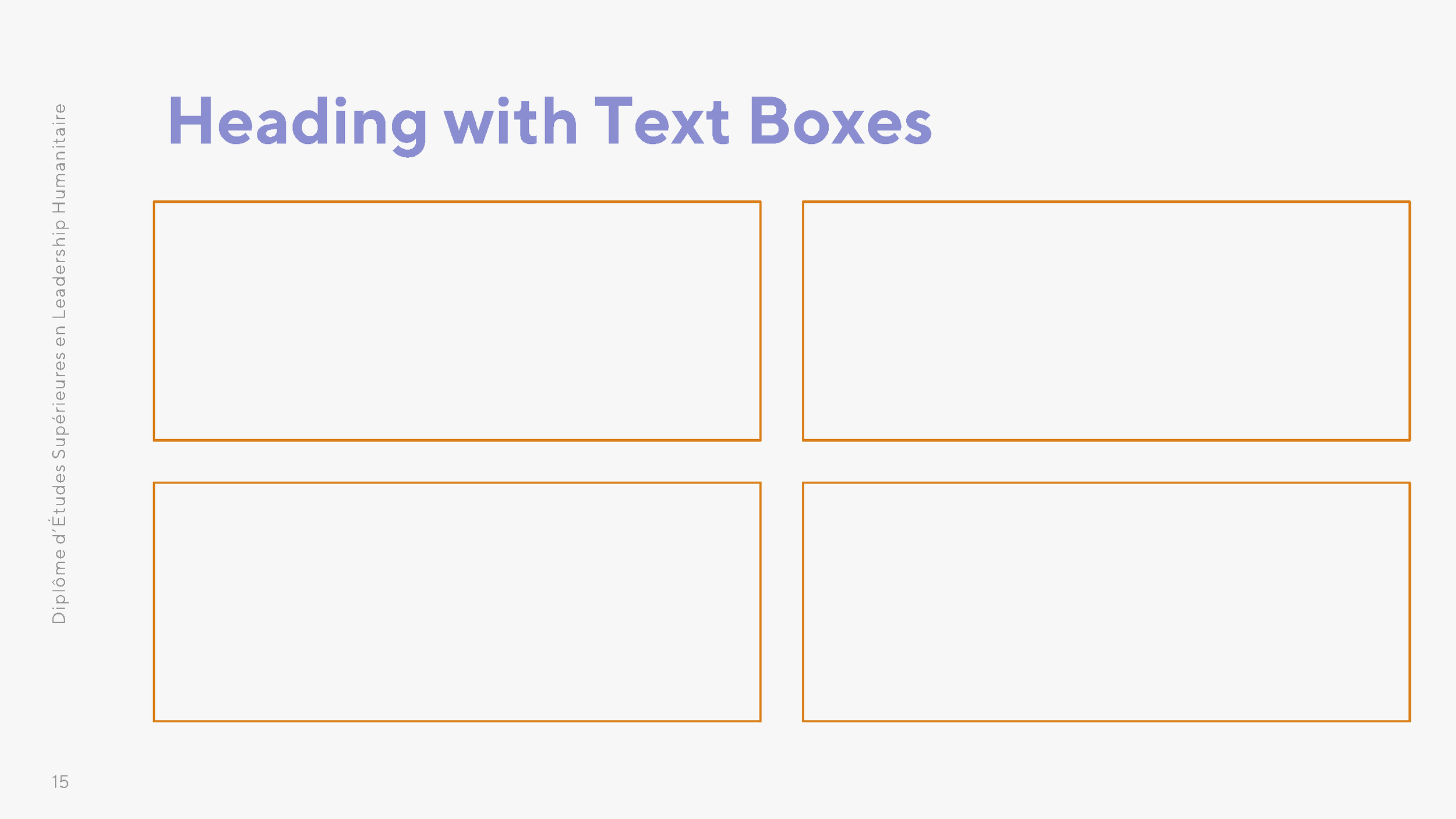 Heading with Four Text Boxes