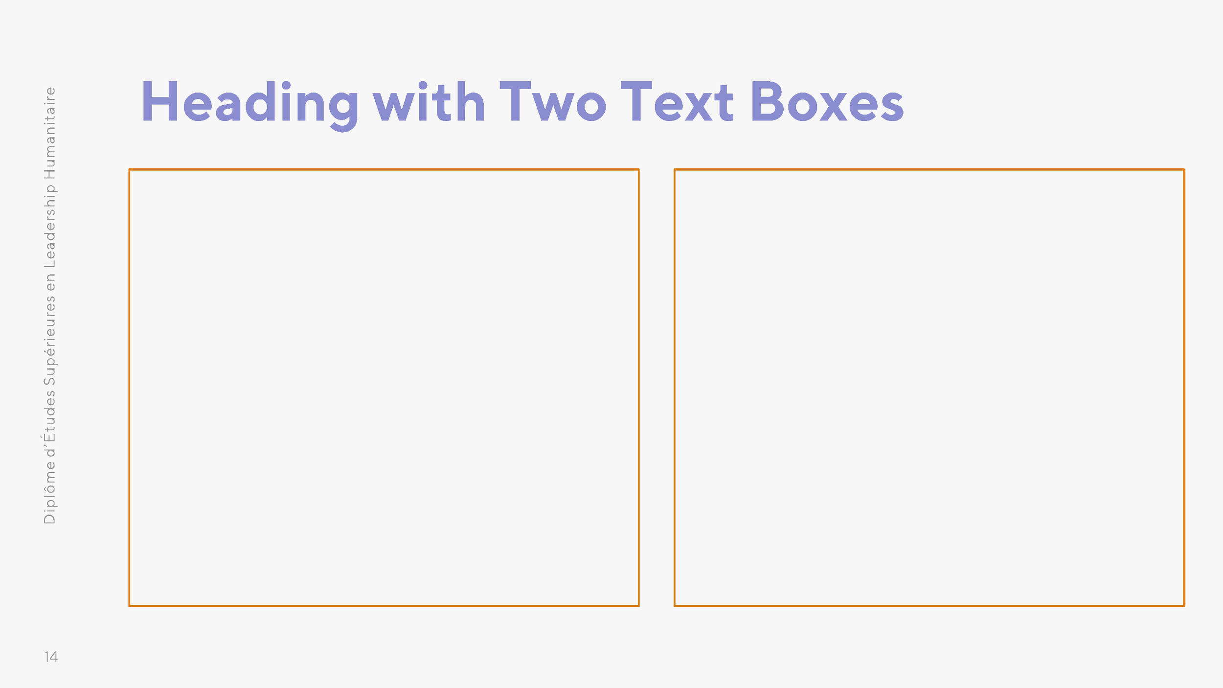 Heading with Two Text Boxes