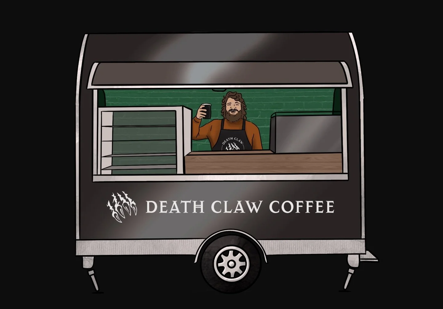 I have some very exciting news coming at the end of the week - stay tuned!

In the meantime, please enjoy this lovely drawing @submarinestudios did of me, not long now until this gets made into a reality!

#deathclawcoffee #smallbusiness #northwestco