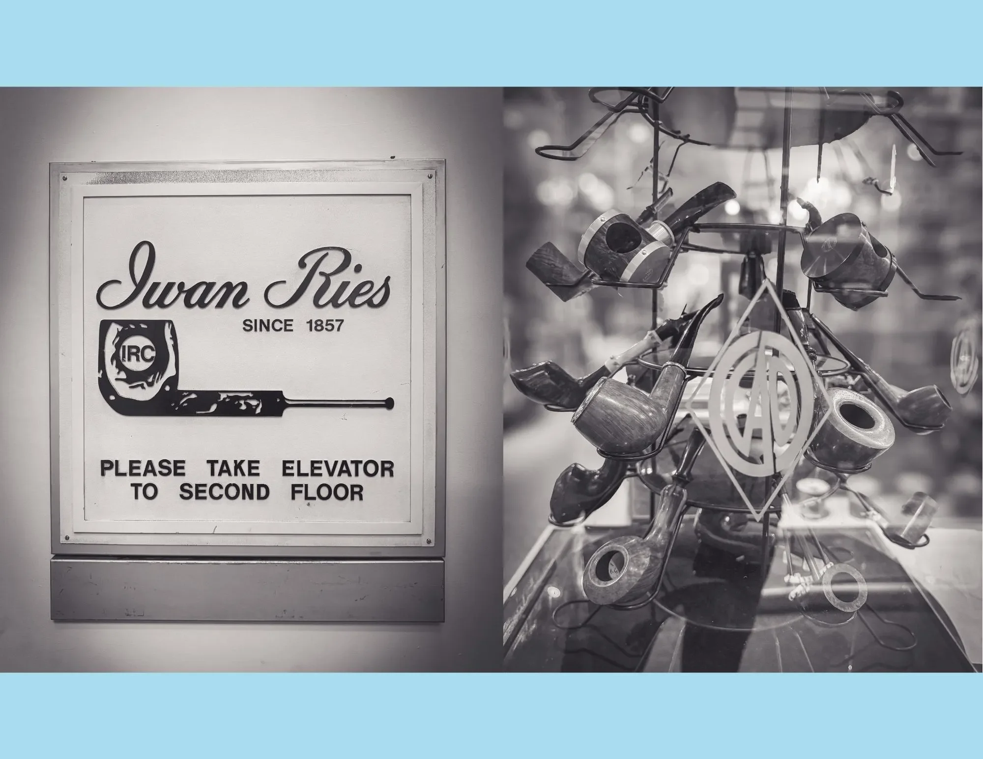 Iwan Ries sign in the building lobby.