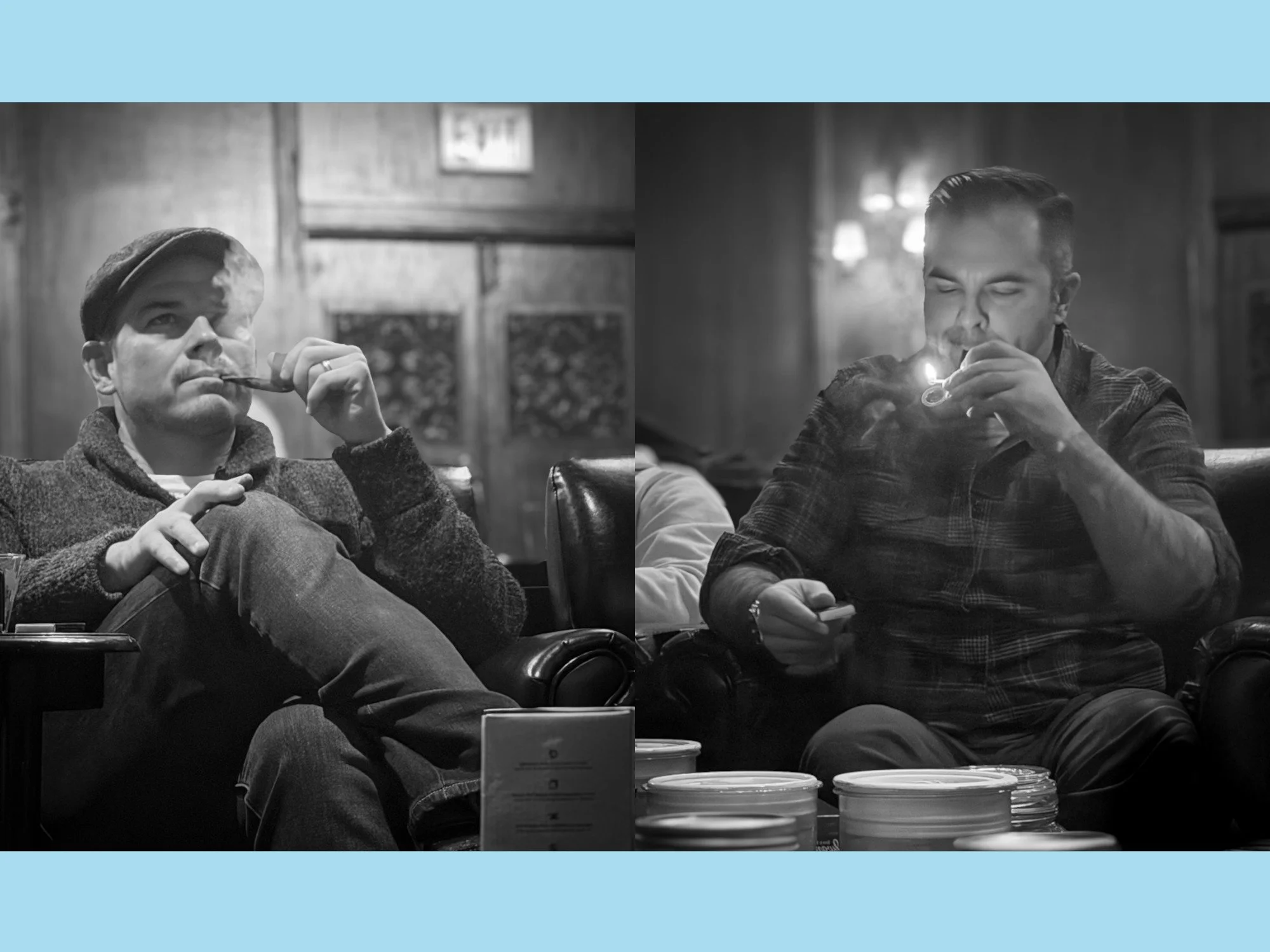 Chicago Briar Society Members smoking their pipes.