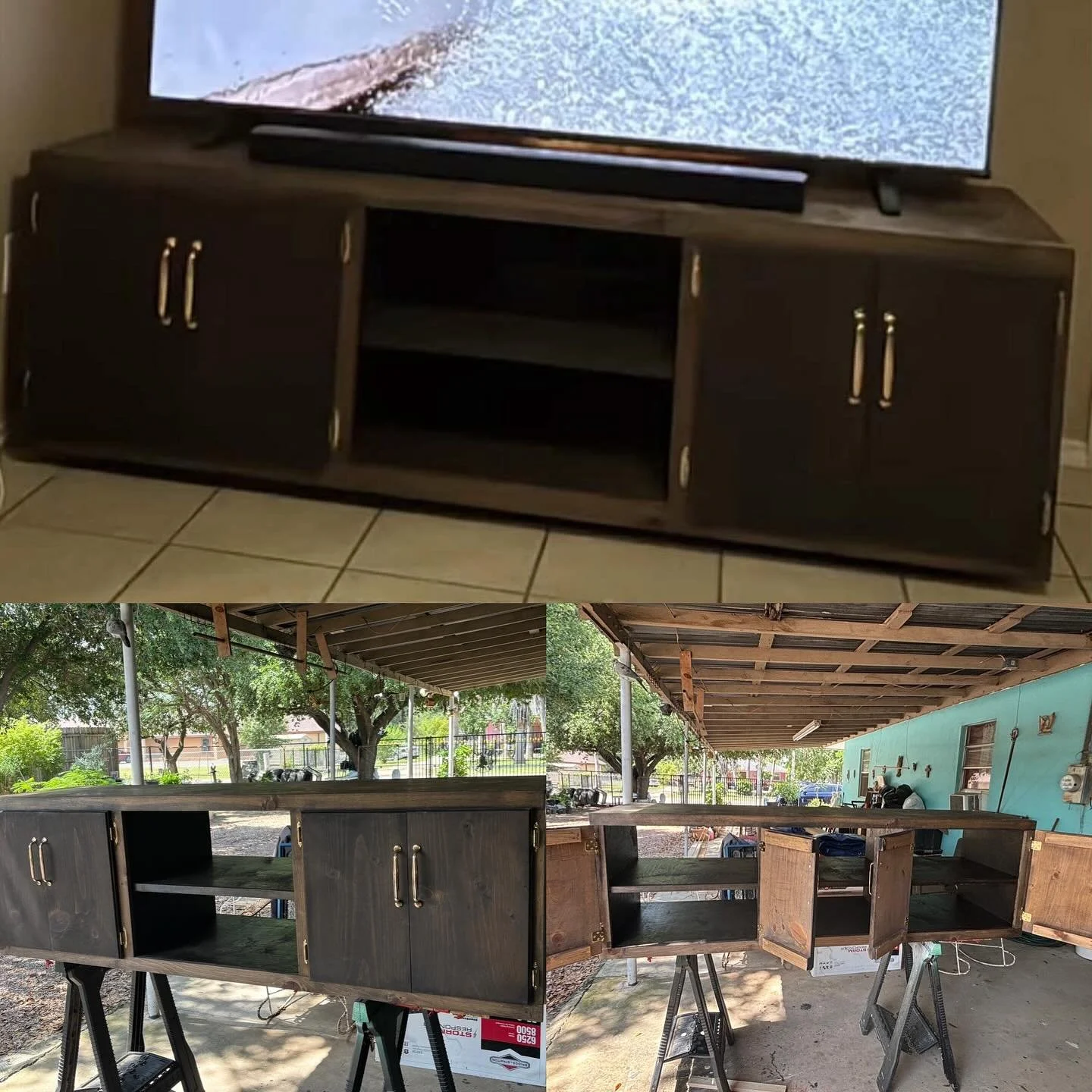 Latest project of the workbench. 

🎬✨ Center of attention, literally.
This handcrafted media center brings sleek design and smart storage together for the perfect living room upgrade.

✔️ Fits your big screen
✔️ Ample space for consoles, soundbars &