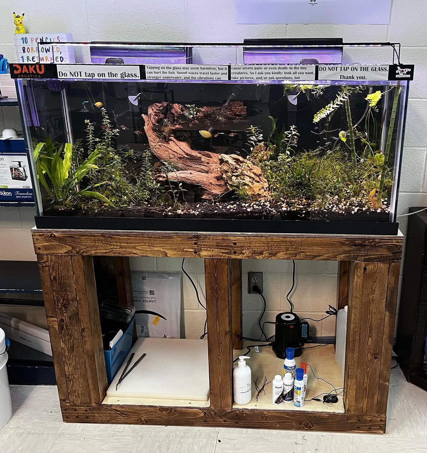 Aquarium Stand

One of my recent builds from last month. Simple design with additional storage on the bottom. Early American stain for the frame and Antique White for the top and bottom surfaces. Able to withstand about 900lbs. The stand measures 42&