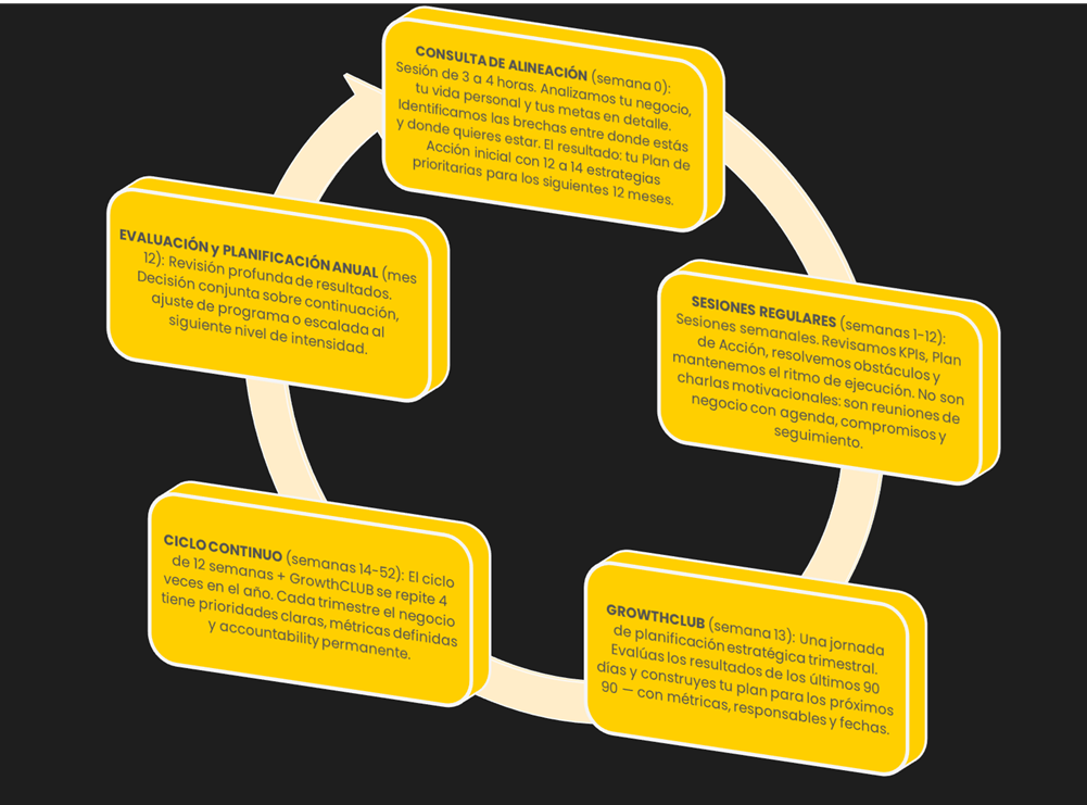 Proceso de planificación estratégica y evaluación para dueños de empresas en Chile - ActionCOACH.
