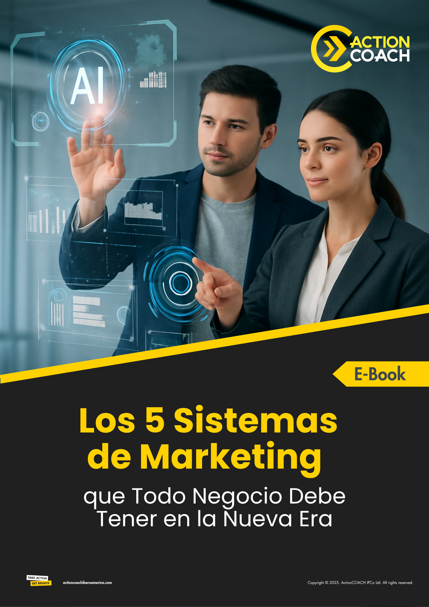 Portada del ebook "Los 5 Sistemas de Marketing que Todo Negocio Debe Tener en la Nueva Era", guía para atraer más clientes y aumentar ventas en tu PYME