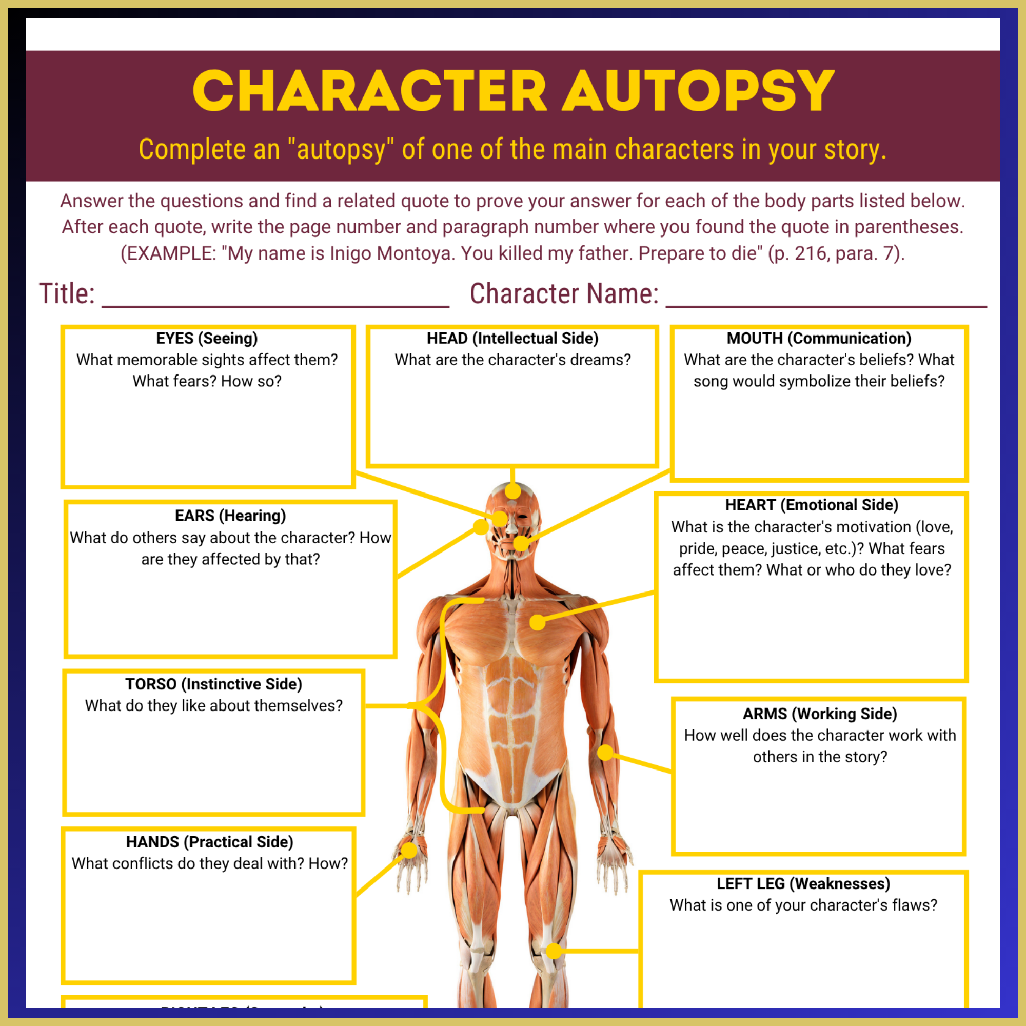 Character Autopsy breaks character analysis into concrete thinking tasks
