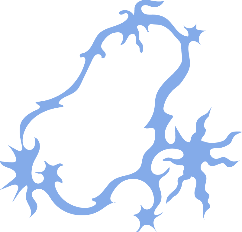Stylized blue lightning bolt with jagged edges.