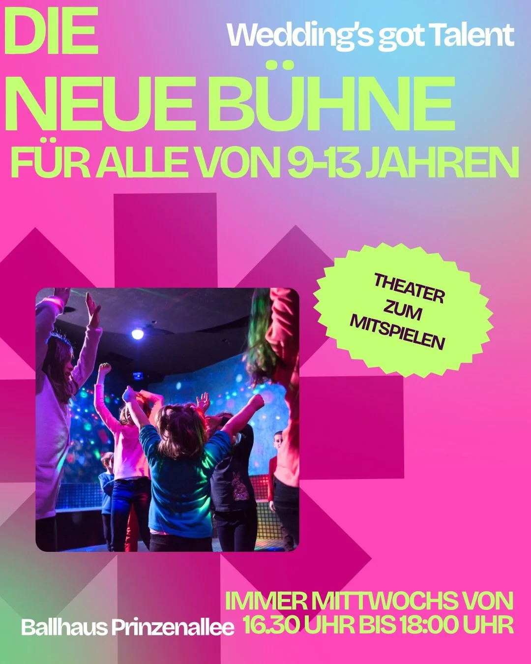 Das Ballhaus Prinzenallee sucht weitere Teilnehmende f&uuml;r den Spielclub von 9-13 Jahren :) Teilt den Aufruf gern mit Eltern, f&uuml;r die es interessant sein k&ouml;nnte! 

Jeden Mittwoch von 16:30-18:00 Uhr leitet Christian Bojidar den Workshop 