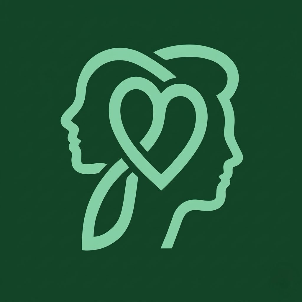 Figaro Logo of two silhouettes intertwined connected by a heart in-between them