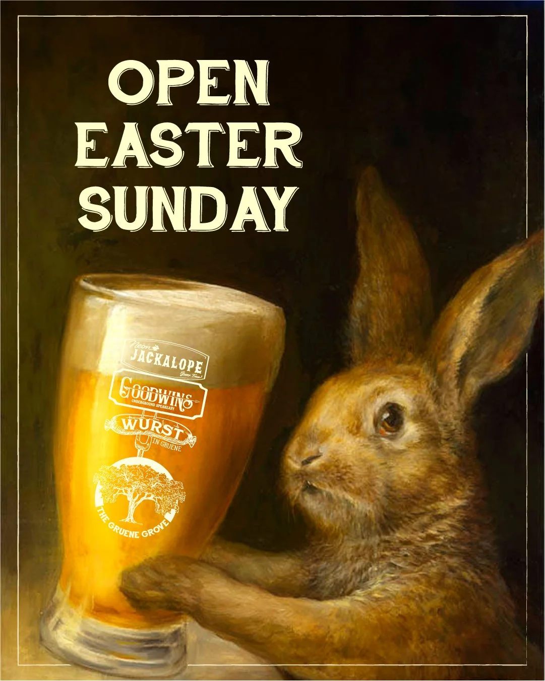 Make Gruene Grove part of your Easter Sunday tradition -  We&rsquo;re open regular hours with live music, libations, and delicious eats from our food truck. Bring the whole family and settle in for a laid-back day.