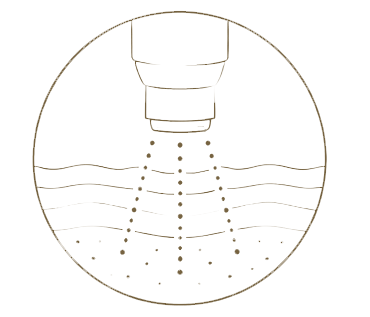 Diagram of a microscope focusing mechanism with dotted lines indicating movement.