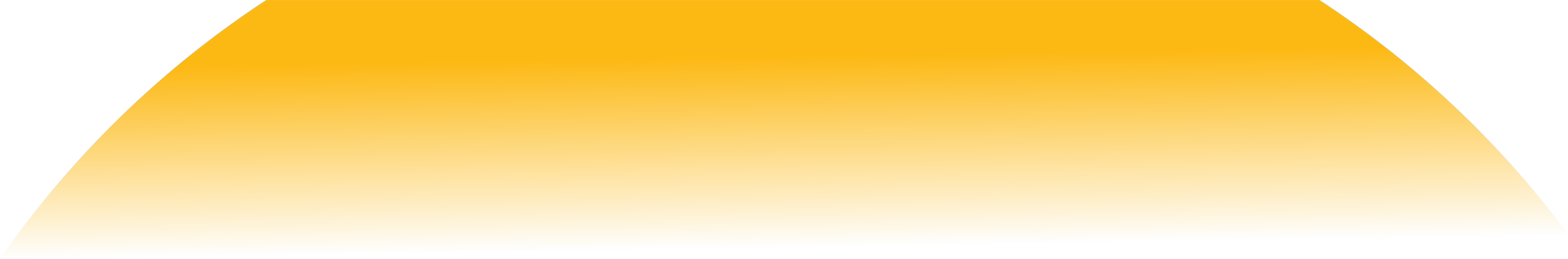 Abstract orange gradient half circle shape fading into a white background.