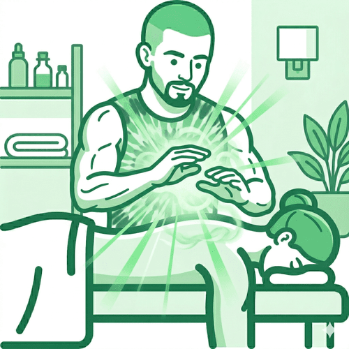 Reiki energy healing session at The Muscle Hippie in Charlotte NC