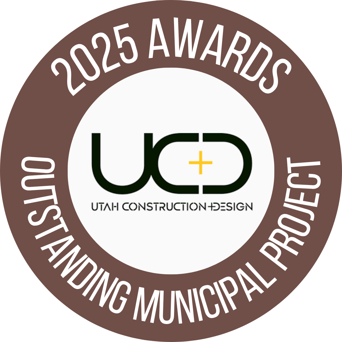 Logo for Utah Construction + Design with text indicating the 2025 Awards by the Eastern Outpost in St. George, Utah.