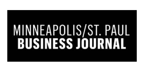 Logo of Minneapolis/St. Paul Business Journal with black background and white text.