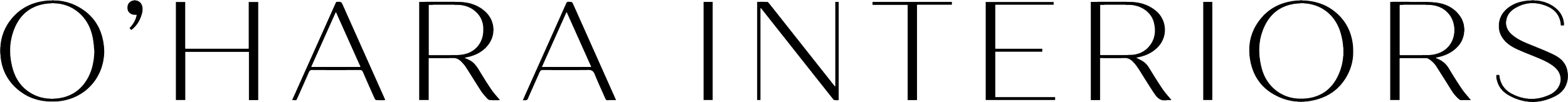 Text-based logo with stylized black text reading "O'Hara Interiors" on a transparent background.