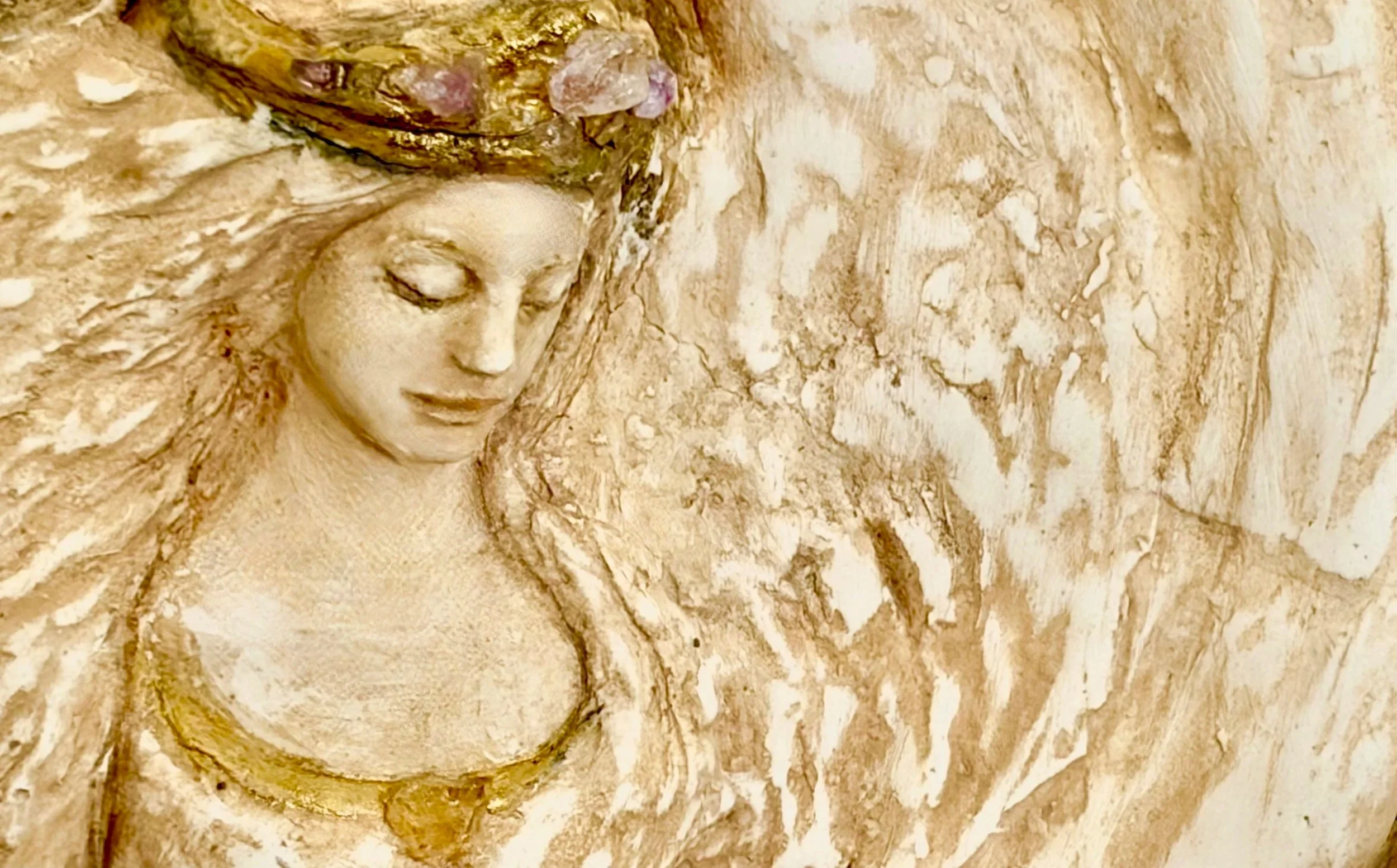 Artwork of a protective healing angel symbolizing emotional wellbeing at Catherine Goodman Wellness For Life, Sausalito, CA.