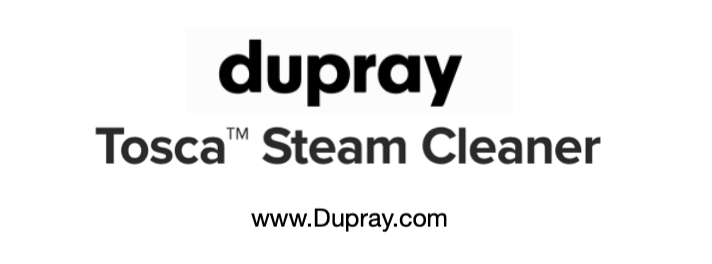 Product label for dupray Tosca steam cleaner with website www.Dupray.com