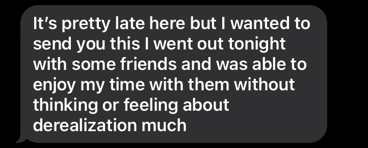 A screenshot of a text message conversation with a message about going out with friends and enjoying time without feeling guilty.