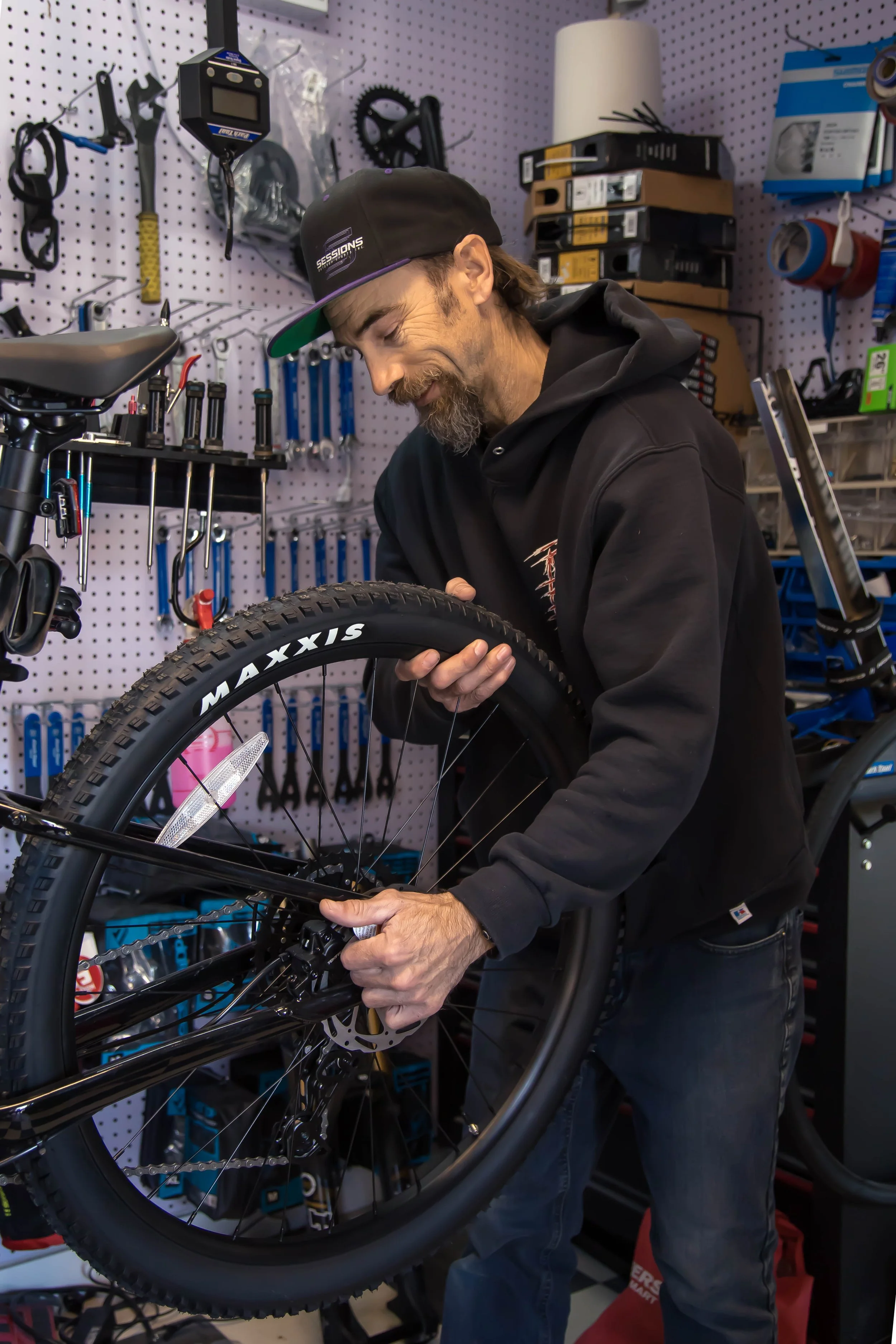 Bike Mechanic working on Bike repair